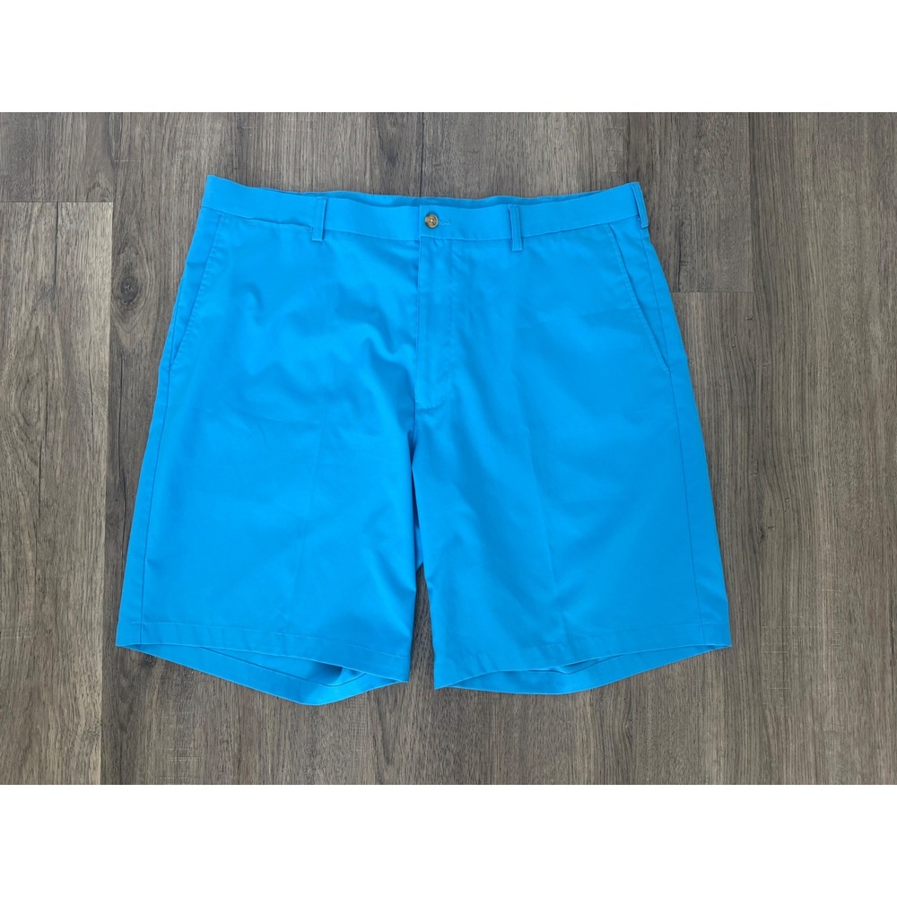 PGA Tour Mens Golf Shorts Bright Blue Flat Front Performance Size 40